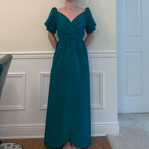Beautiful vintage emerald floor length gown